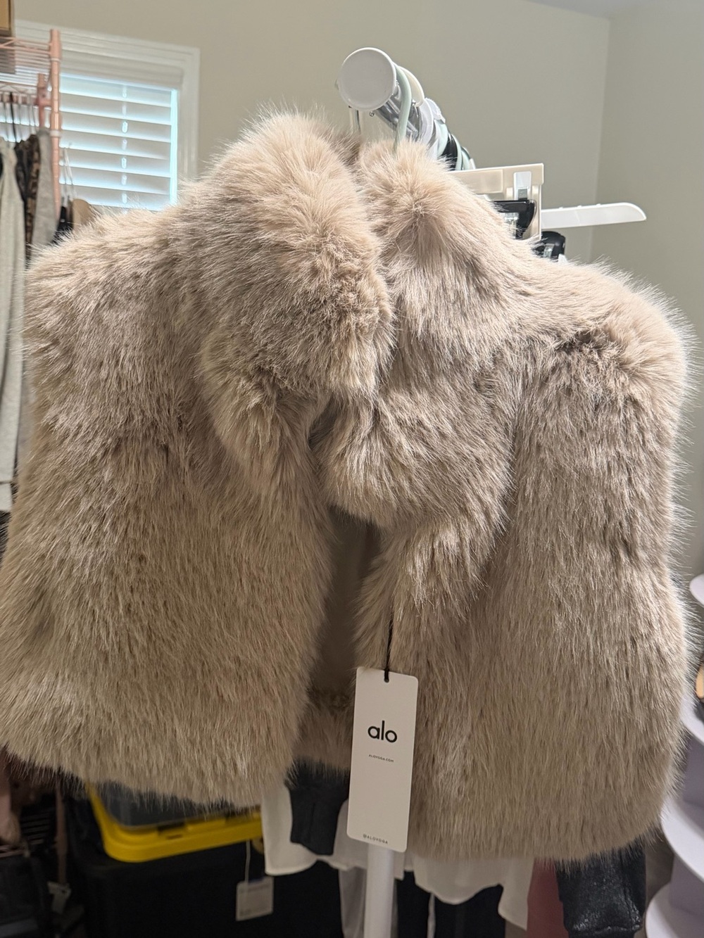 ALO Yoga Opulent Faux Fur Jacket in Oat
